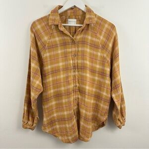 2/$20 American Eagle Plaid Fleece Button Up Shirt Women's Size XS